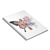Butterfly Cross Faith floral Notitieboek (Rechterzijde)