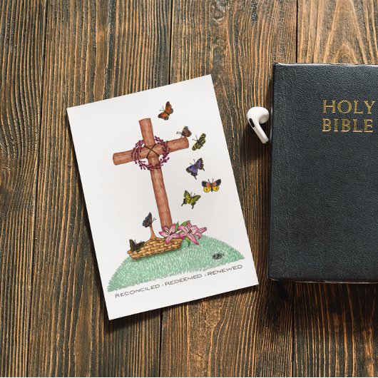 Butterfly Cross Sympathy Card Kaart