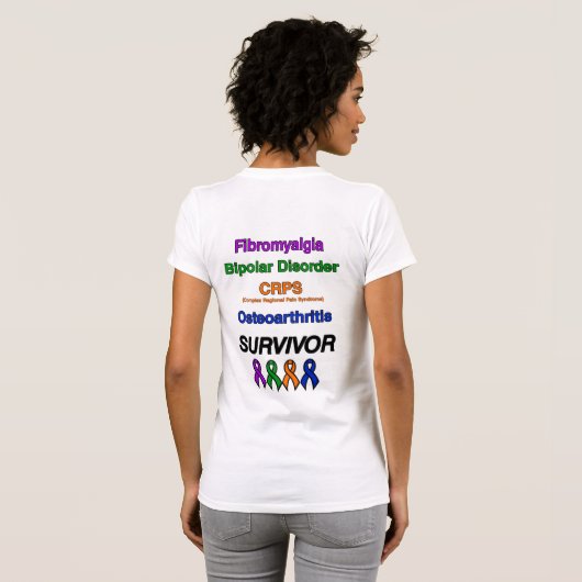 Butterfly...CRPS, bipolair, Fibro, OA...Becky T-shirt (Achterkant volledig)