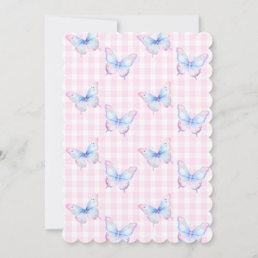 Butterfly Custom Foto Tweede Verjaardag uitnodigin Kaart (Achterkant)