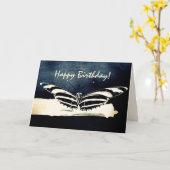 Butterfly Custom Happy Birthday Kaart (Gele Bloem)
