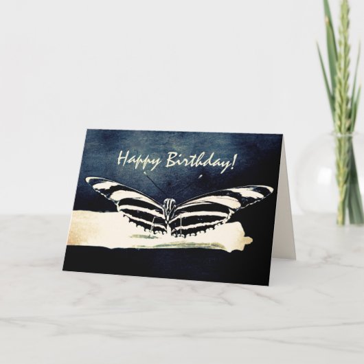 Butterfly Custom Happy Birthday Kaart (Voorkant)