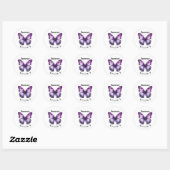 Butterfly Custom Name Grade School Sticker Label (Vel)
