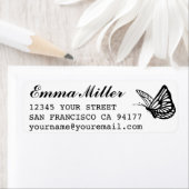 Butterfly Custom Name Return-adres Etiket (Insitu)