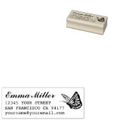 Butterfly Custom Name Return-adres Rubberstempel (Gestempeld)