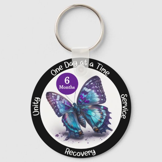 Butterfly Custom Sobriety Gift - Clean Gift Sleutelhanger (Voorkant)