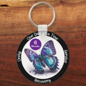 Butterfly Custom Sobriety Gift - Clean Gift Sleutelhanger (Voorkant)