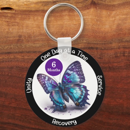 Butterfly Custom Sobriety Gift - Clean Gift Sleutelhanger (Voorkant)