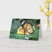 Butterfly Custom Sympathy Wenskaart Kaart (Gele Bloem)