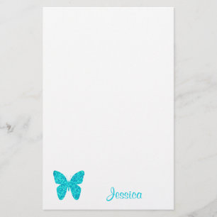 Butterfly Cute Personalized Girly Name Briefpapier
