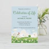 Butterfly Daisy Meadow Viering van het Leven Foto Kaart (Staand voorkant)