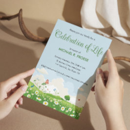 Butterfly Daisy Meadow Viering van het Leven Foto Kaart