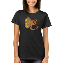 Butterfly dames T-shirt initiaal