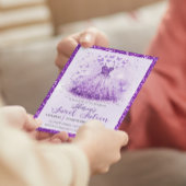 Butterfly Dance Glitter Purple Dress Sweet 16  Kaart