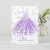 Butterfly Dance Paars Dress Vrijgezellenfeest Kaart (Staand voorkant)