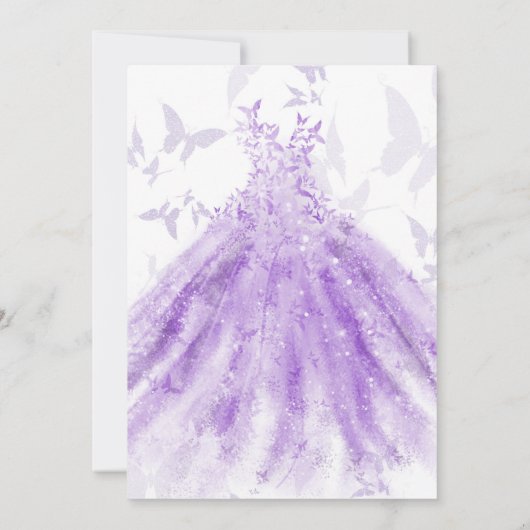 Butterfly Dance Paars Dress Vrijgezellenfeest Kaart (Achterkant)