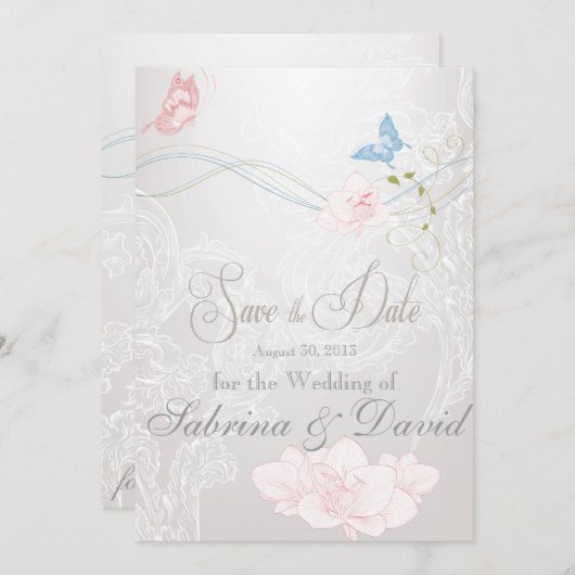BUTTERFLY DANCE WEDDING Save the Date (Voorkant / Achterkant)