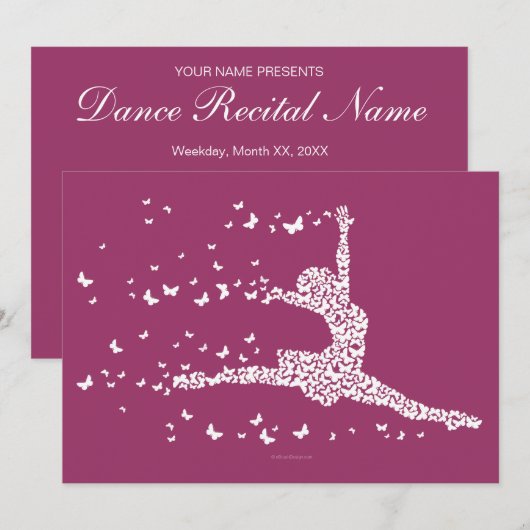 Butterfly Dancer- overweging of partijuitnodiging Kaart (Voorkant / Achterkant)