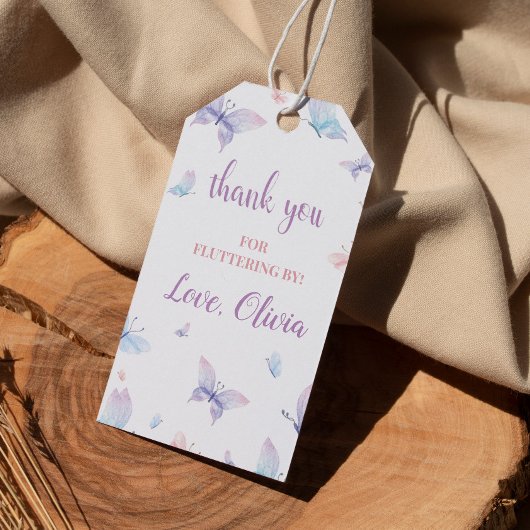 Butterfly Dank u Label dat vlotter wordt gemaakt d Cadeaulabel