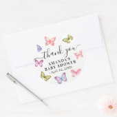 Butterfly Dank u voor de Klassieke Ronde Sticker (Envelop)