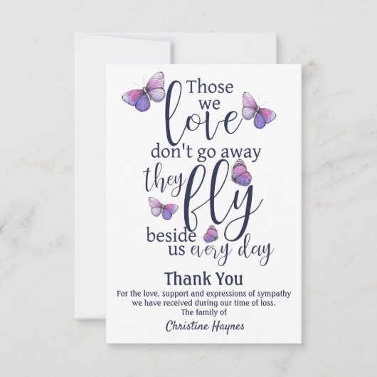 Butterfly Dank u voor het schimmelbegrip Bedankkaart (Voorkant)