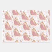 Butterfly Deco Pink Yellow Gold Speckles Inpakpapier Vel (Voorkant 2)