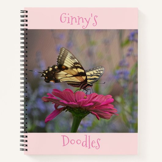 Butterfly Deep Pink Zinnia Notitieboek (Voorkant)