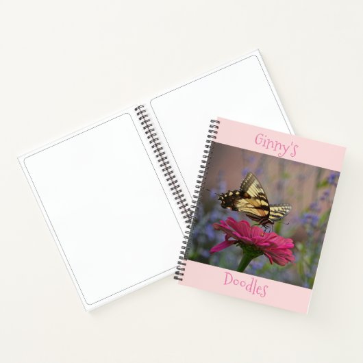 Butterfly Deep Pink Zinnia Notitieboek (Binnen)