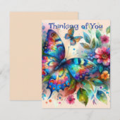 Butterfly Denken aan U Gepersonaliseerde Kaart (Voorkant / Achterkant)