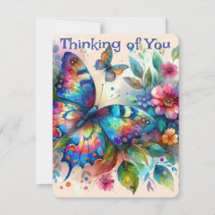 Butterfly Denken aan U Gepersonaliseerde Kaart