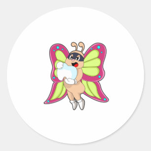 Butterfly Dentist Teeth Ronde Sticker