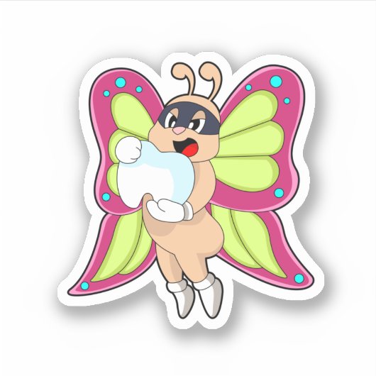 Butterfly Dentist Teeth Sticker (Voorkant)