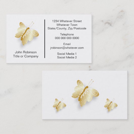 Butterfly Design Lepidopterist Visitekaartje (Voorkant / Achterkant)