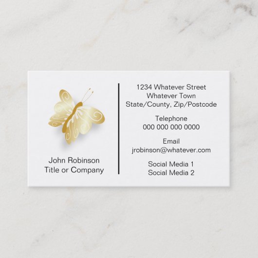 Butterfly Design Lepidopterist Visitekaartje (Voorkant)