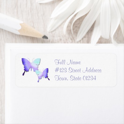Butterfly Design Retouradres Mailing Label (Insitu)