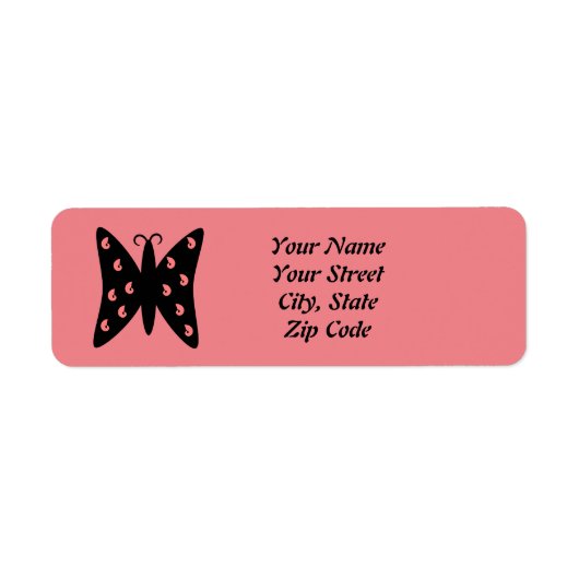Butterfly Design Return-adreslabel Etiket (Voorkant)