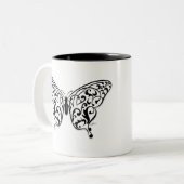 Butterfly_Design Tweekleurige Koffiemok (Voorkant links)