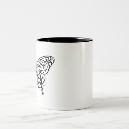 Butterfly_Design Tweekleurige Koffiemok (Center)