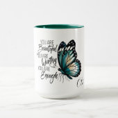 Butterfly Design with Empowering Self-Worth Quote Mok (Midden)