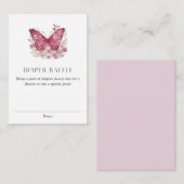 Butterfly Diaper Raffle Baby shower Informatiekaartje (Voorkant / Achterkant)