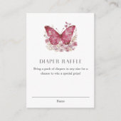 Butterfly Diaper Raffle Baby shower Informatiekaartje (Voorkant)