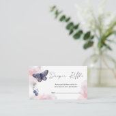 Butterfly Diaper Raffle Ticket voor Baby shower Informatiekaartje (Staand voorkant)