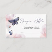 Butterfly Diaper Raffle Ticket voor Baby shower Informatiekaartje (Voorkant)