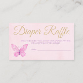 Butterfly Diaper Raffle Ticket voor Baby shower Informatiekaartje