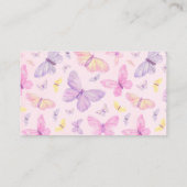 Butterfly Diaper Raffle Ticket voor Baby shower Informatiekaartje (Achterkant)