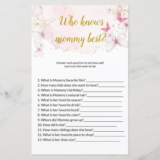 Butterfly die de beste Baby showers kent (Voorkant)