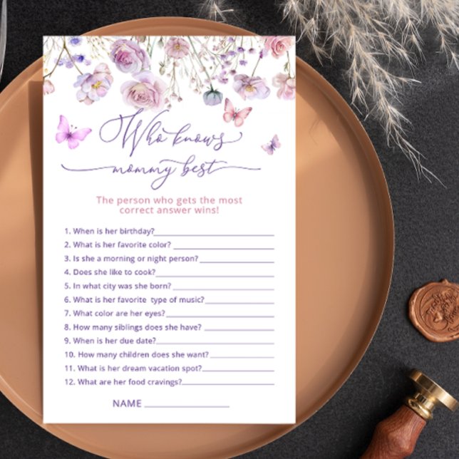 Butterfly die weet mama beste Baby shower spel (Creator heeft geüpload)