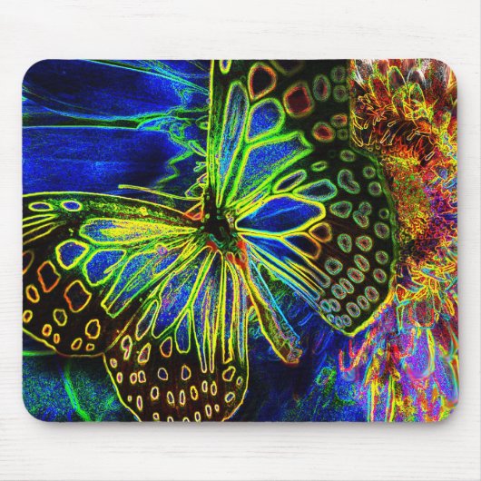 Butterfly Digital Art Mousepad Muismat (Voorkant)