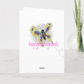 Butterfly Dimensional Yellow Birthday Kaart (Achterkant)