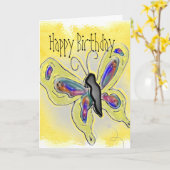 Butterfly Dimensional Yellow Birthday Kaart (Gele Bloem)